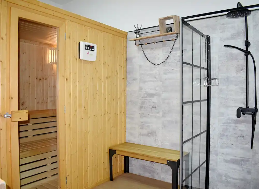 Zona de sauna en Zen & Rem.